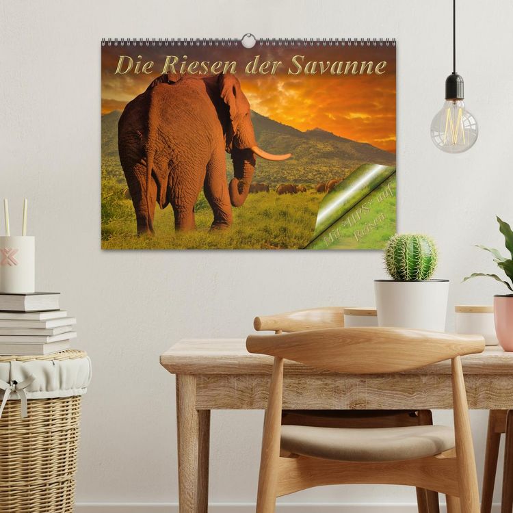 Produktbild: Die Riesen der Savanne (Wandkalender 2026 DIN A3 quer), CALVENDO Monatskalender