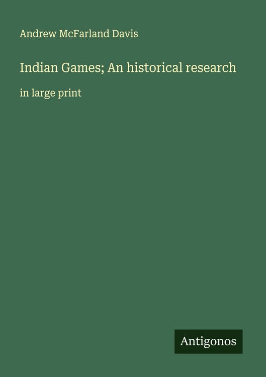 Produktbild: Indian Games; An historical research