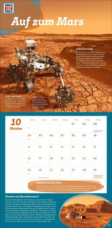 Produktbild: WAS IST WAS Entdecke das Weltall Broschurkalender 2027