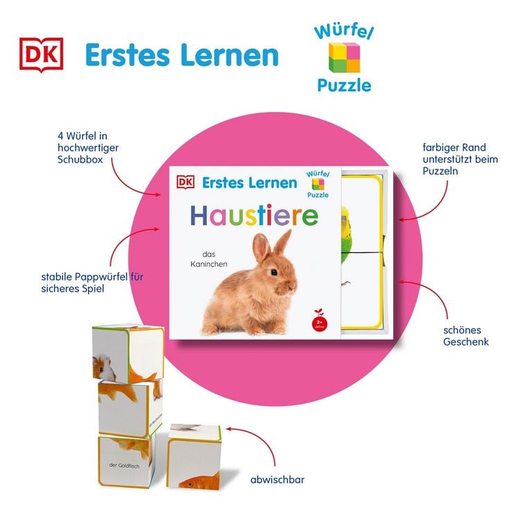 Produktbild: Erstes Lernen W&uuml;rfelpuzzle. Haustiere
