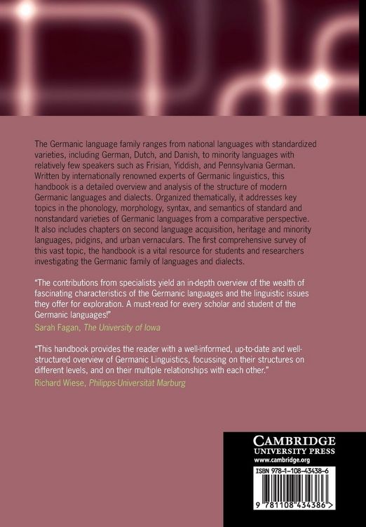 Produktbild: The Cambridge Handbook of Germanic Linguistics