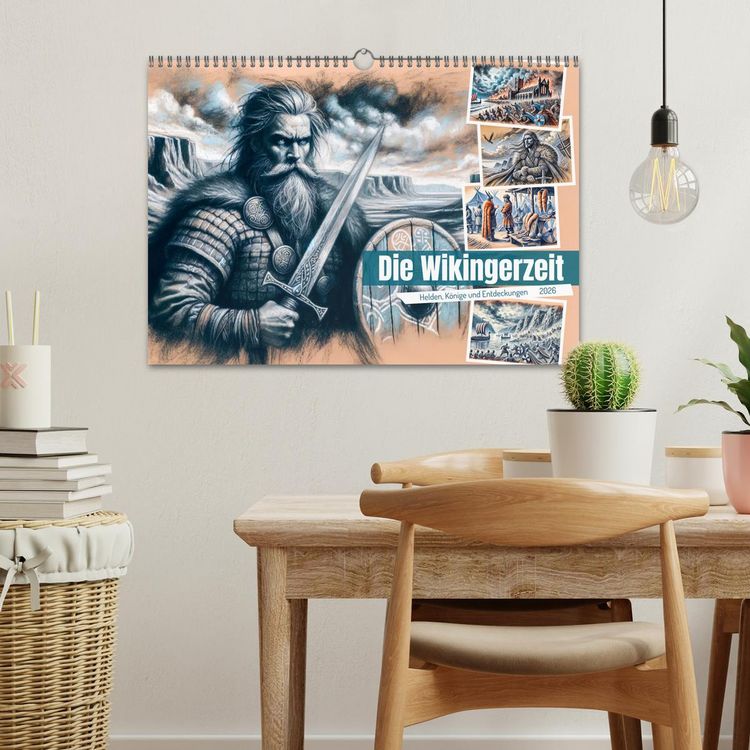 Produktbild: Die Wikingerzeit - Helden, K&ouml;nige und Entdeckungen (Wandkalender 2026 DIN A3 quer), CALVENDO Monatskalender