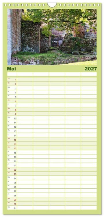 Produktbild: Familienplaner 2027 - Burg Wildenberg mit 5 Spalten (Wandkalender, 21 x 45 cm) CALVENDO