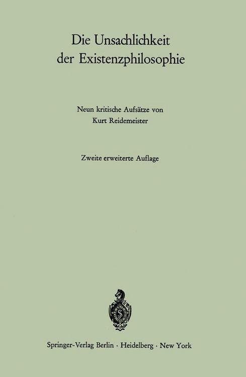 Produktbild: Die Unsachlichkeit der Existenzphilosophie