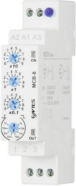 Produktbild: ENTES 101584 MCB-8 Zeitrelais Multifunktional 24 V/DC, 24 V/AC, 230 V/AC 1 St. Zeitbereich: 0.1 s - 30 h 1 Wechsler