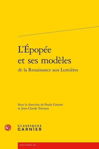 Produktbild: L'Epopee et ses Modeles de la Renaissance aux Lumieres