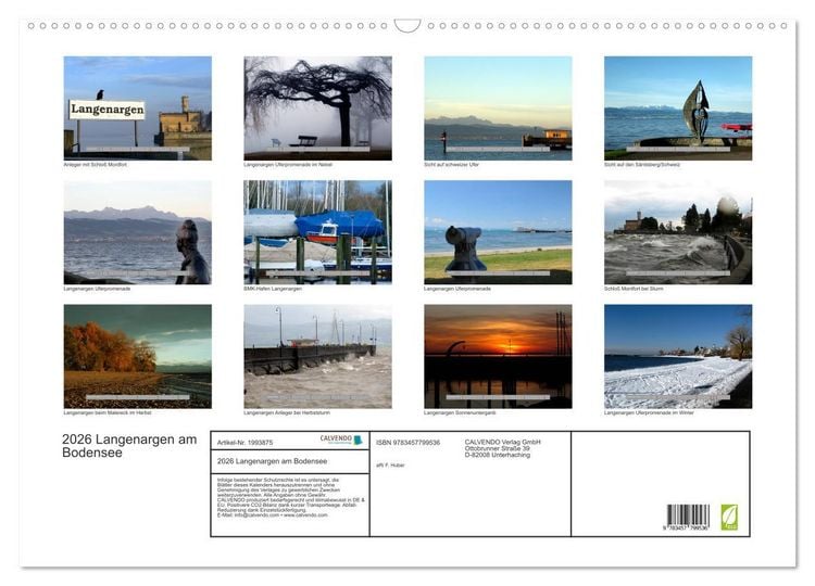 Produktbild: 2026 Langenargen am Bodensee (Wandkalender 2026 DIN A2 quer), CALVENDO Monatskalender