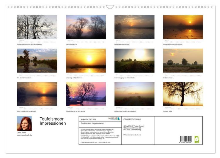 Produktbild: Teufelsmoor Impressionen (Wandkalender 2026 DIN A2 quer), CALVENDO Monatskalender