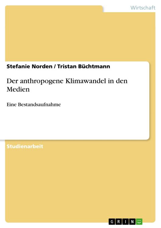 Produktbild: Der anthropogene Klimawandel in den Medien