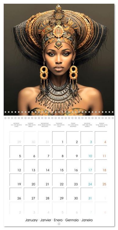 Produktbild: Femmes sublimes d'Afrique (Calendrier mural carr&eacute; 2026 30x30 cm) Calendrier double avec une page pour vos prises de notes