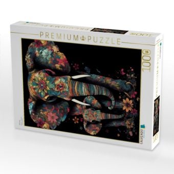 Produktbild: CALVENDO Puzzle Elefanten | 1000 Teile Lege-Gr&ouml;&szlig;e 64x48cm Foto-Puzzle f&uuml;r gl&uuml;ckliche Stunden