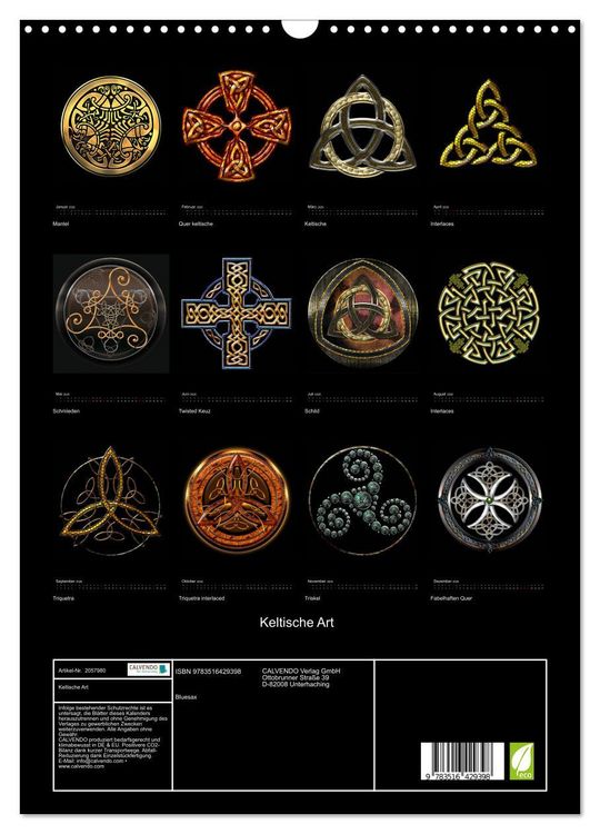 Produktbild: Keltische Art (Wandkalender 2026 DIN A3 hoch), CALVENDO Monatskalender