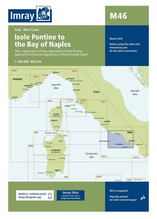 Produktbild: M46 Isole Pontine to the Bay of Naples, Imray Chart