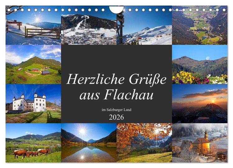 Produktbild: Herzliche Gr&uuml;&szlig;e aus Flachau (Wandkalender 2026 DIN A4 quer), CALVENDO Monatskalender