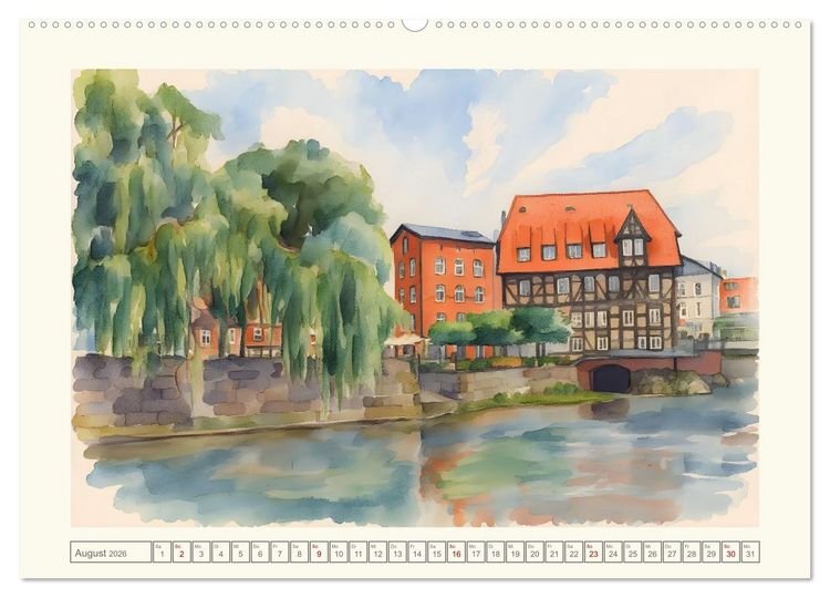 Produktbild: Zauberhaftes L&uuml;neburg (Wandkalender 2026 DIN A2 quer), CALVENDO Monatskalender