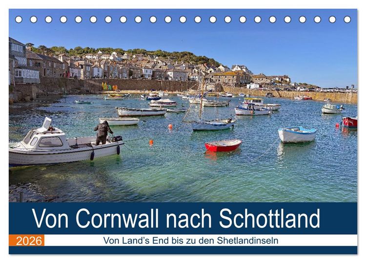Produktbild: Von Cornwall nach Schottland (Tischkalender 2026 DIN A5 quer), CALVENDO Monatskalender