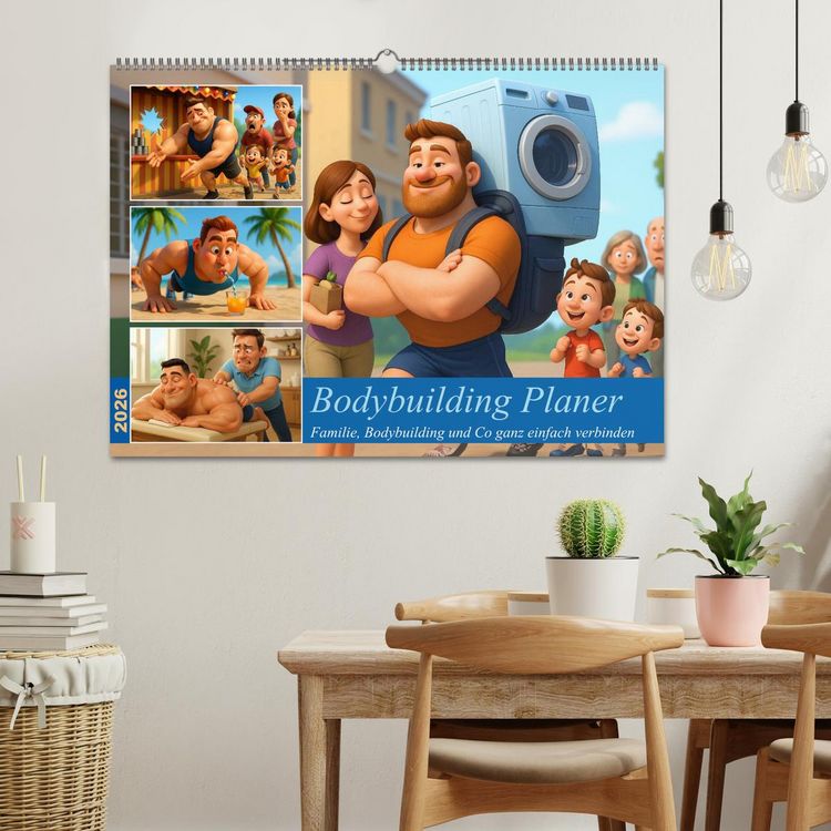 Produktbild: Bodybuilding Planer (Wandkalender 2026 DIN A2 quer), CALVENDO Monatskalender