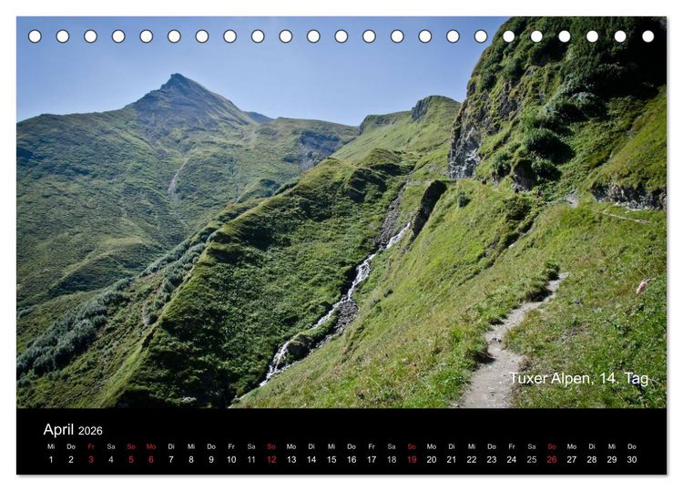 Produktbild: TransAlp - zu Fu&szlig; &uuml;ber die Alpen von M&uuml;nchen nach Venedig (Tischkalender 2026 DIN A5 quer), CALVENDO Monatskalender