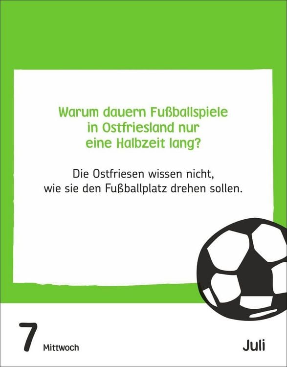 Produktbild: Fu&szlig;ballspa&szlig; f&uuml;r Kids Tagesabrei&szlig;kalender 2027 - Witze, lustige Spr&uuml;che und verr&uuml;ckte Fakten