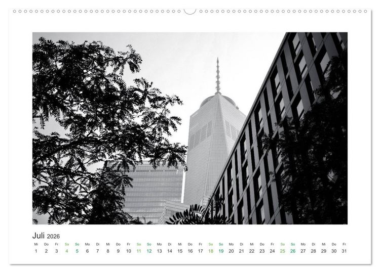 Produktbild: New York in schwarz weiss (hochwertiger Premium Wandkalender 2026 DIN A2 quer), Kunstdruck in Hochglanz