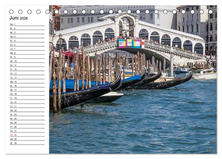 Produktbild: VENEDIG Eine Tour auf dem Canal Grande (Tischkalender 2026 DIN A5 quer), CALVENDO Monatskalender