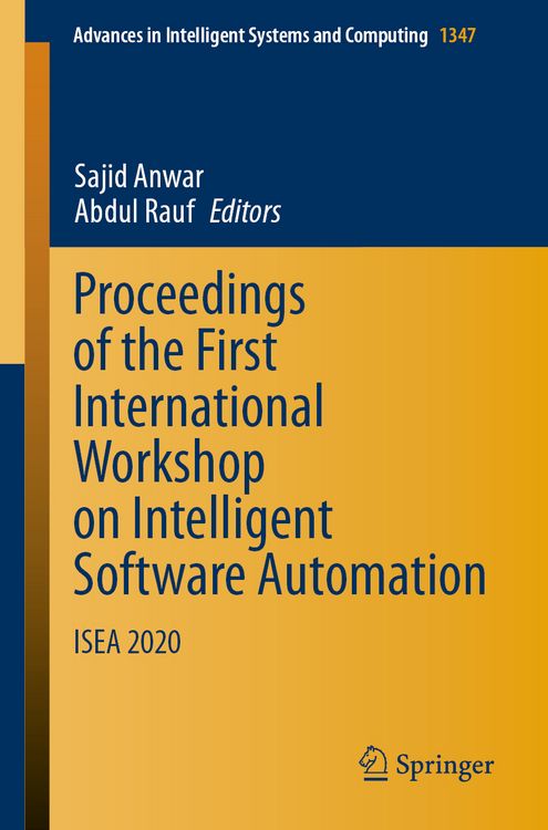 Produktbild: Proceedings of the First International Workshop on Intelligent Software Automation