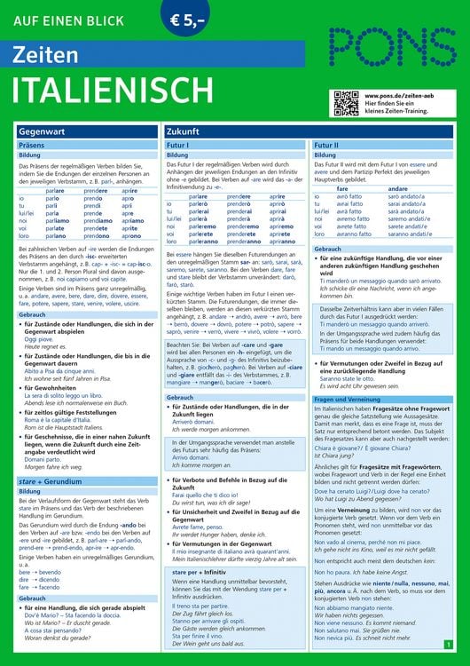 Produktbild: PONS Zeiten auf einen Blick Italienisch