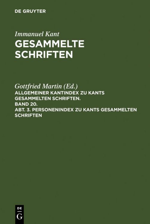 Produktbild: Personenindex zu Kants gesammelten Schriften