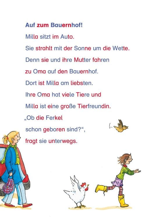 LESEMAUS zum Lesenlernen Sammelbände: Die schönsten Bauernhoftier-Silben-Geschichten