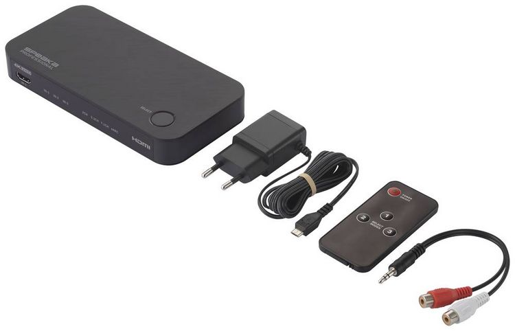 Produktbild: SpeaKa Professional TV, Receiver, Audio Extraktor SP-HDA-510 [HDMI - HDMI] 3840 x 2160 Pixel eARC, S/PDIF- + Analogausgang