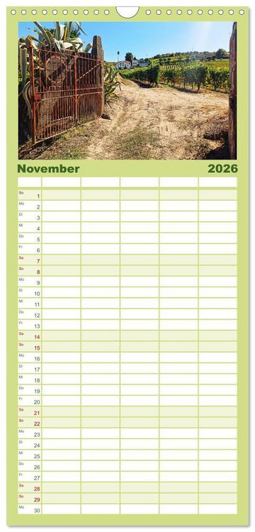 Produktbild: Familienplaner 2026 - Mediterraner Seelenfrieden mit 5 Spalten (Wandkalender, 21 x 45 cm) CALVENDO