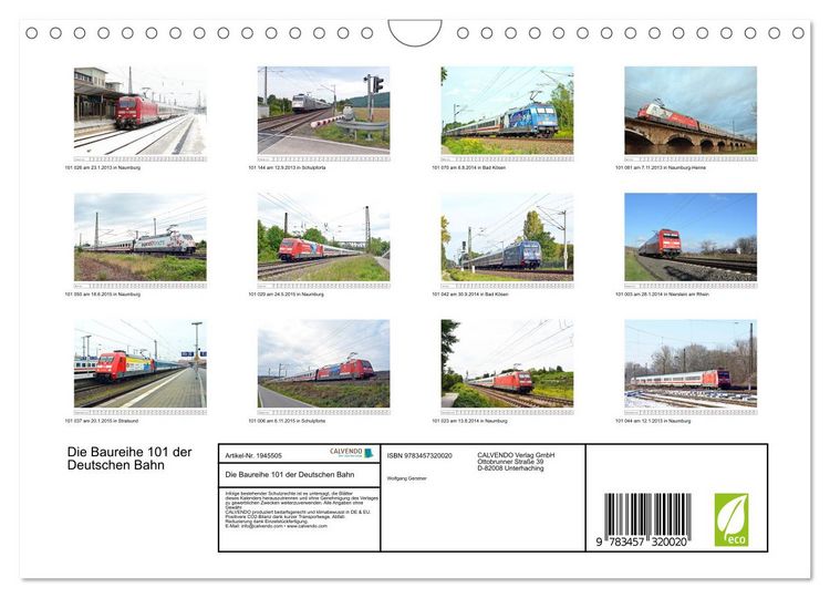Produktbild: Die Baureihe 101 der Deutschen Bahn (Wandkalender 2026 DIN A4 quer), CALVENDO Monatskalender
