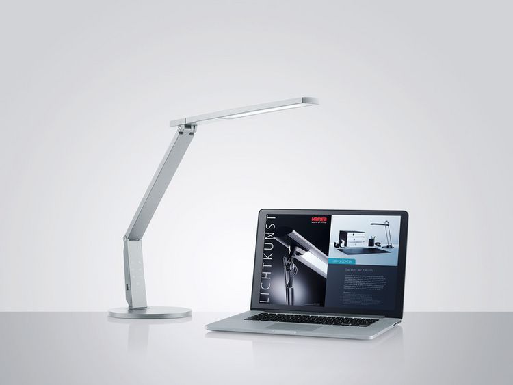 Produktbild: HANSA Tischleuchte LED Vario Plus, silber