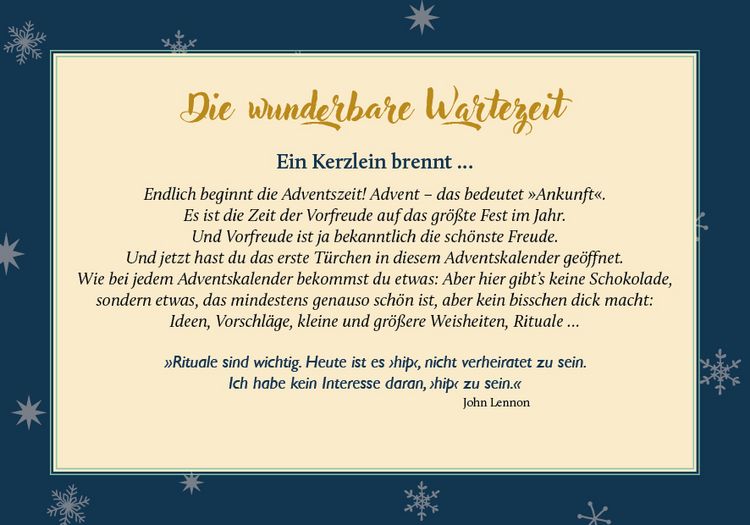 Produktbild: Achtsame Adventszeit. Hardcover-Ausgabe
