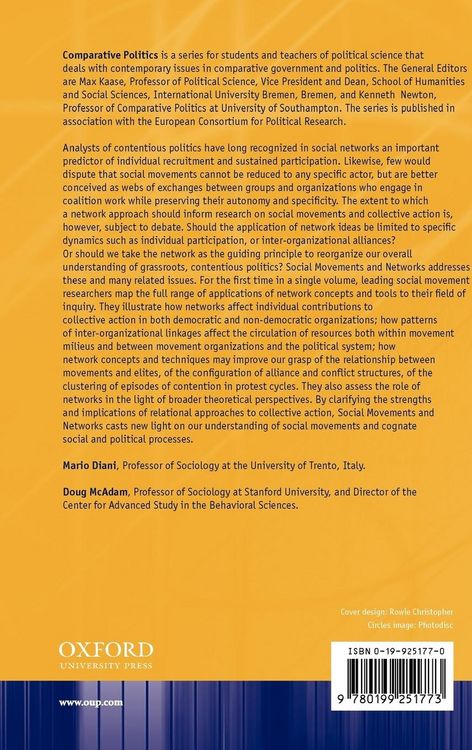 Produktbild: Social Movements and Networks ' Relational Approaches to Collective Action '