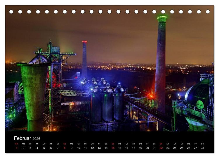 Produktbild: Duisburg Nachtmomente 2026 (Tischkalender 2026 DIN A5 quer), CALVENDO Monatskalender