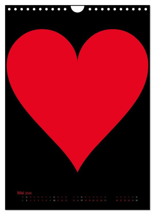 Produktbild: Foto- und Bastelkalender &bdquo;LIEBE&ldquo; in der Farbe Schwarz (Wandkalender 2026 DIN A4 hoch), CALVENDO Monatskalender
