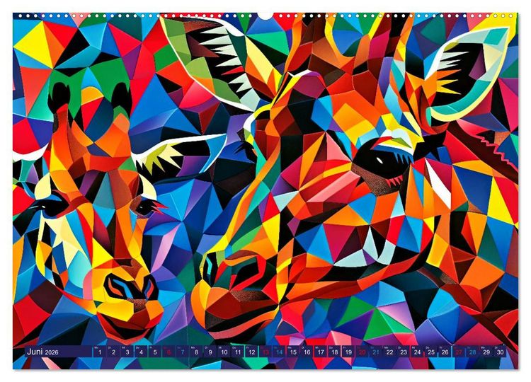Produktbild: GIRAFFEN - Modern Art (hochwertiger Premium Wandkalender 2026 DIN A2 quer), Kunstdruck in Hochglanz