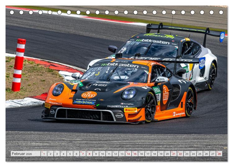 Produktbild: Super Sportwagen aus Zuffenhausen beim GT MASTERS (Tischkalender 2026 DIN A5 quer), CALVENDO Monatskalender