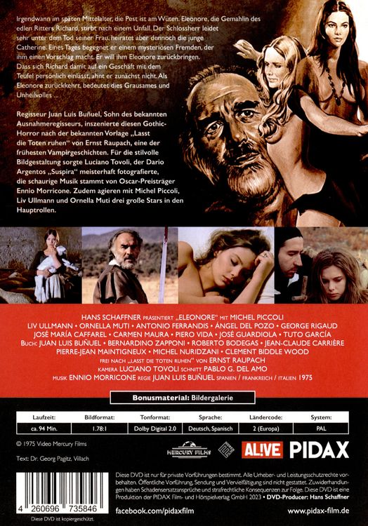 Produktbild: Eleonore - Der gl&auml;serne Tod (L&eacute;onor) - Remastered Edition / Starbesetzter Gothic-Horrorfilm von Juan Luis Bu&ntilde;uel (Pidax Film-Klassiker)