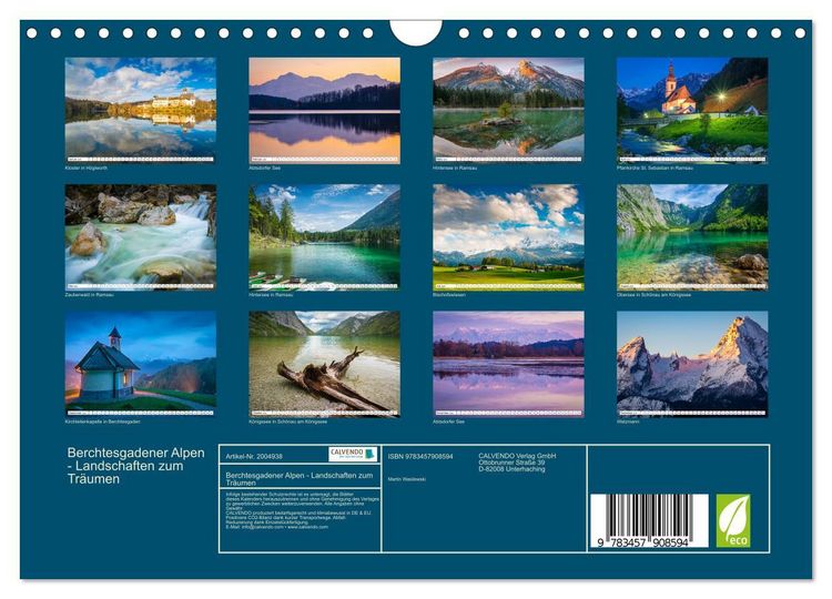 Produktbild: Berchtesgadener Alpen - Landschaften zum Tr&auml;umen (Wandkalender 2026 DIN A4 quer), CALVENDO Monatskalender