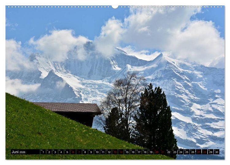 Produktbild: Bergmagie &ndash; Fotos aus dem Berner Oberland (hochwertiger Premium Wandkalender 2026 DIN A2 quer), Kunstdruck in Hochglanz