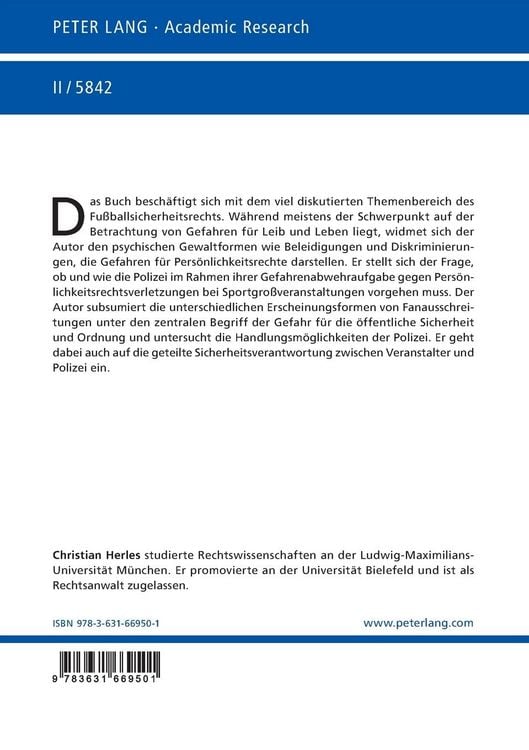 Produktbild: Pers&ouml;nlichkeitsrechtsverletzungen bei Sportveranstaltungen als Gefahr f&uuml;r die &ouml;ffentliche Sicherheit und Ordnung