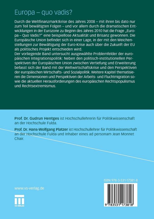 Produktbild: Europa - quo vadis?