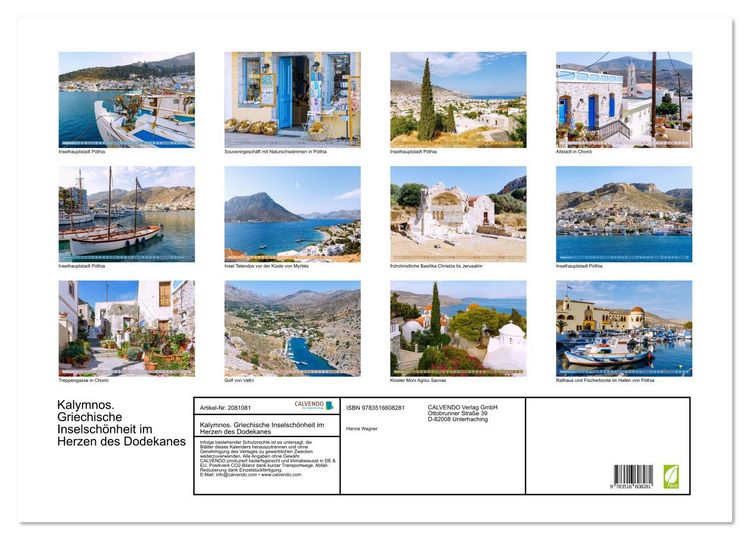 Produktbild: Kalymnos. Griechische Inselsch&ouml;nheit im Herzen des Dodekanes (Wandkalender 2026 DIN A2 quer), CALVENDO Monatskalender