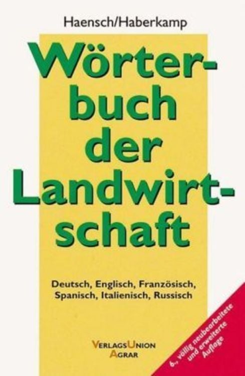 Produktbild: W&ouml;rterbuch der Landwirtschaft, Deutsch-Englisch-Franz&ouml;sisch-Spanisch-Italienisch-Russisch