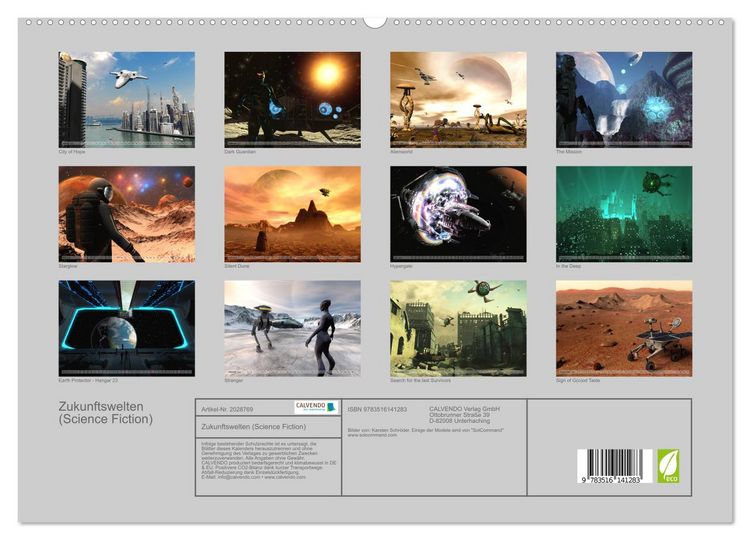 Produktbild: Zukunftswelten (Science Fiction) (hochwertiger Premium Wandkalender 2026 DIN A2 quer), Kunstdruck in Hochglanz