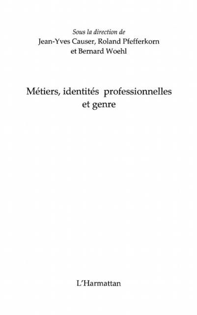 Produktbild: Metiers, identites professionnelles et genre
