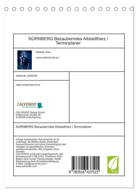 Produktbild: N&Uuml;RNBERG Bezauberndes Altstadtherz / Terminplaner (Tischkalender 2026 DIN A5 hoch), CALVENDO Monatskalender