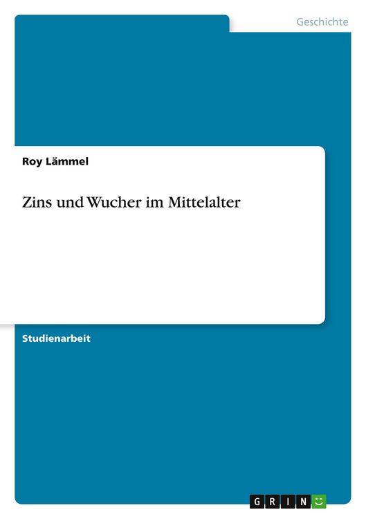 Produktbild: Zins und Wucher im Mittelalter